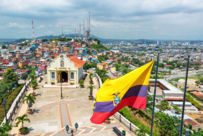 Ecuadorian flag on top of Santa Ana hill